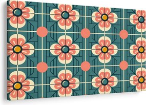Obraz - Retro vzor s kvetmi (90x60 cm)