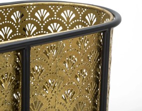 Stojan na květiny Oval zlato-černý