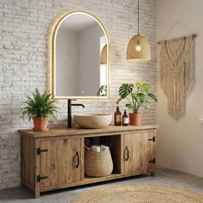 Rea Dart, LED zrkadlo 60x100cm, zlatá matná, HOM-06519