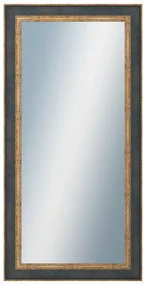 DANTIK - Zrkadlo v rámu, rozmer s rámom 50x100 cm z lišty ZVRATNÁ modrozlatá plast (3068)