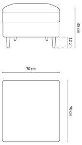 Tmavosivá zamatová podnožka Kyoto – Cosmopolitan Design