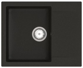 Granitový kuchynský drez so sifónom Odi ONB 02-61 58,5x48 cm - čierna