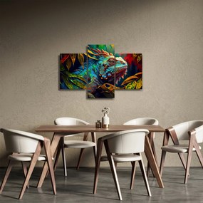 Obraz - Farebný leguán (90x60 cm)