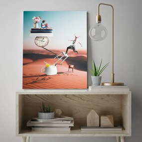 Gario Obraz na plátne Púštne knihy Deer Clock Flowers Abstrakcia - Bryantama Art Rozmery: 40 x 60 cm