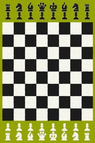 Detský koberec Agnella Funky Top šach zelený