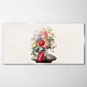 Obraz na skle Váza kvety rastlín