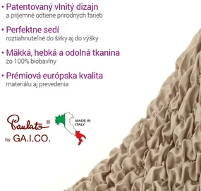 Bielastické poťahy FUCO biobavlna orieškové dvojkreslo (š. 120 - 160 cm)