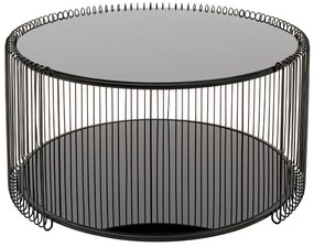 Wire Double konferenčný stolík Ø80 cm čierny