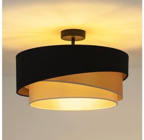Duolla - Prisadený luster KOBO 1xE27/15W/230V pr. 45 cm čierna/zlatá/krémová 606226