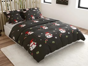 Obliečky z mikrovlákna Biely snehuliak čierne Rozmer obliečky: 70 x 80 cm | 140 x 200 cm