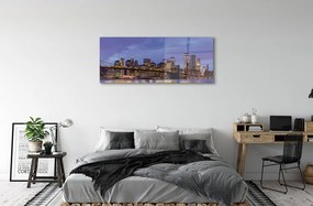 Obraz na akrylátovom skle Sunset bridge river 120x60 cm