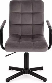 LuxuryForm DESIGN Otočná stolička VERONA BLACK VELUR na čiernom kríži - tmavosivá