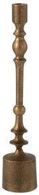 Bronzový antik kovový svietnik na úzku sviečku Neu - Ø 8*41 cm