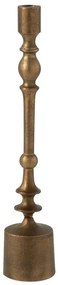 Bronzový antik kovový svietnik na úzku sviečku Neu - Ø 8*41 cm