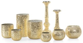 SKLENENÝ SVIETNIK MELIA (FI) 13X40 CM ZLATÁ