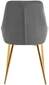 Sada 2 ks jedálenskej stoličky Elmira zamat - tmavosivá