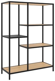 Čierna/v prírodnej farbe knižnica v dekore duba 80x112x35 cm Altino – Unique Furniture