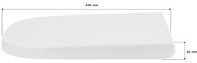 Gamma Lumino, toaletné WC sedátko 445x345mm z PP s pomalým zatváraním, biela, GAM-LUMINO