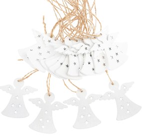 Súprava drevených závesných ozdôb Anjel, 18 ks