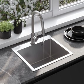 Rea Leo, 1-komorový oceľový drez 500x450x185 mm, oceľová, ZLE-06003