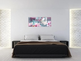 Obraz - Motýľ na čerešni (120x50 cm)