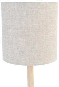 Rustikálna stolná lampa drevená so svetlohnedým tienidlom - Mels