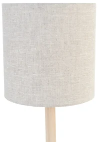Rustikálna stolná lampa drevená so svetlohnedým tienidlom - Mels