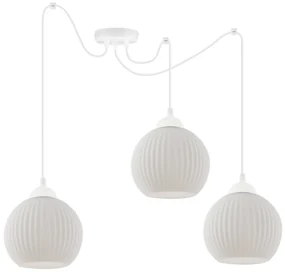 Závesné svietidlo Riffle Round Spider, 3x biele sklenené tienidlo, w