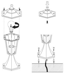 EGLO 22472 - Vonkajšia lampa LATERNA 4 1xE27/60W čierna IP44