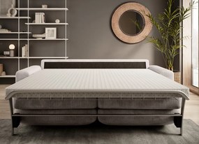 Rozkladacia pohovka na trvalé spanie Vanilla, krémová látka