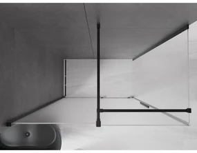 Mexen Velar, sprchový kút s posuvnými dverami 150 x 70 cm, 8mm sklo námraza, čierna matná, 871-150-070-31-70