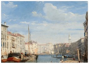 Sklenený obraz - Richard Parkes Bonington, The Grand Canal, reprodukcia (70x50 cm)