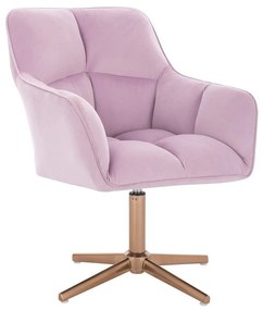 LuxuryForm DESIGN Kreslo AMALFI VELUR na zlatom kríži - levanduľa