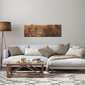 Obraz kvitnúcej trávy (s hodinami) (90x30 cm)