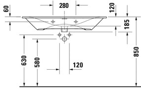 Duravit Viu - Umývadlo do nábytku 1030x490 mm, biela 2344100060