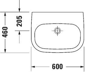 Duravit 23116000702 - Závesné umývadlo D-CODE 60x46 cm keramika/lesklá biela