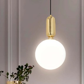 Toolight Toolight, Kovová stropná lampa sklenená APP474-1CP, zlatá, OSW-00606