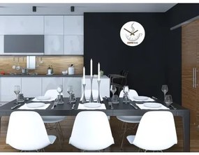 Sammer Moderné kuchynské hodiny v bielej farbe ultra tiché Coffee2White