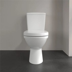 VILLEROY &amp; BOCH O.novo WC misa kombi s hlbokým splachovaním, zadný odpad, 360 x 670 mm, biela alpská, s povrchom CeramicPlus, 566110R1