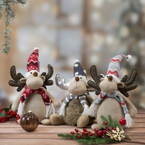 VIANOČNÁ FIGÚRKA REINDEER 35 CM VIACFAREBNÁ