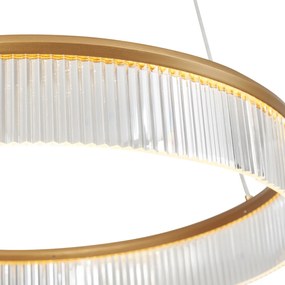 Moderné závesné svietidlo mosadzné 59cm vrátane LED s 3-stupňovým stmievaním - Anello Chandelier