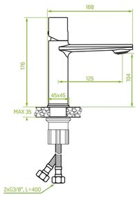 Laveo Tores, umývadlová batéria h-176, grafitová, LAV-BVT_922D