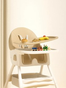 Stolička na kŕmenie KDK03 4v1 béžová + košík a kolieska ZDARMA