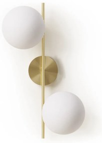 Nástenné svietidlo v bielo-zlatej farbe ø 14 cm Mahala - Kave Home