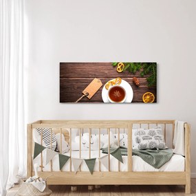 Obraz - hrnček s dekoráciami (120x50 cm)