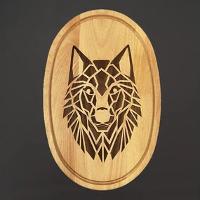 AMADEA Drevená servírovacia doska - podnos oválne vlk, masívne drevo, 38 cm