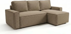 Rozkladacia obojstranná sedacia súprava do L SMART BOUCLE 232x143 cm, tmavobéžová