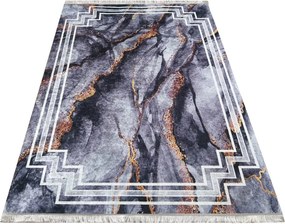 DY Tmavosivý koberec s mramorovým vzorom Horeca-New 118S Rozmer: 80x150 cm