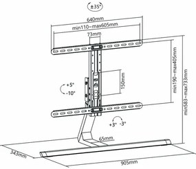 Nedis TVSM5120GY - Stojan pre TV Full Motion 37-75”