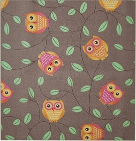 AladinWorld Expres, Detský kusový koberec Little Owls štvorec, 200x200, hnedá, detská izba